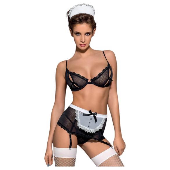 Obsessive Maidme - pokojská kostýmová sada (6 dílů) - L/XL