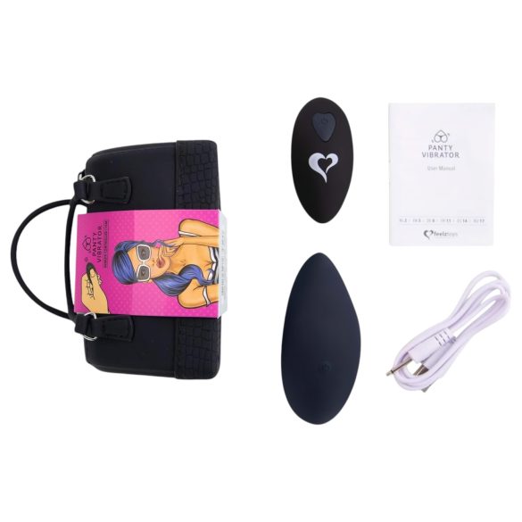 FEELZTOYS Kalhotky - nabíjecí, rádiový klitorální vibrátor (černý)