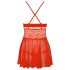Obsessive 838-BAB-3 - pikantní krajkový babydoll a tanga (červená) - XXL