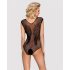 Obsessive B112 – andělská křídla, otevřený síťovaný body (černý) - XL/XXL