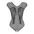 Obsessive B112 – andělská křídla, otevřený síťovaný body (černý) - XL/XXL