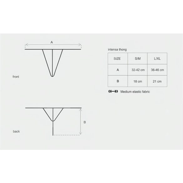 Obsessive Intensa - pásková krajková tanga (černá)