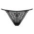 Obsessive Intensa – krajkové tanga s pásky (černé) - L/XL