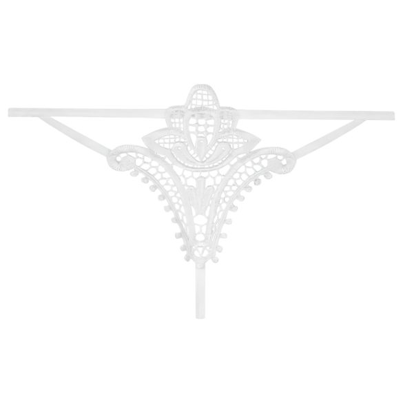 Obsessive - tanga s motivem tulipánu - bílá - L/XL