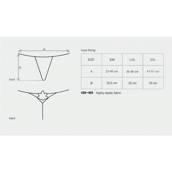 Obsessive - tanga s motivem tulipánu - bílá - L/XL