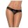 Obsessive Miamor - dámská krajková tanga s kamínky a otevřeným designem (černá) - XXL