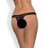 Obsessive Miamor - dámská krajková tanga s kamínky a otevřeným designem (černá) - XXL