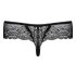 Obsessive Miamor - dámská krajková tanga s kamínky (černá) - L/XL