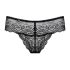 Obsessive Miamor - dámská krajková tanga s kamínky (černá) - L/XL