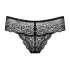Obsessive - dámské krajkové tanga s kamínky - černé - L/XL