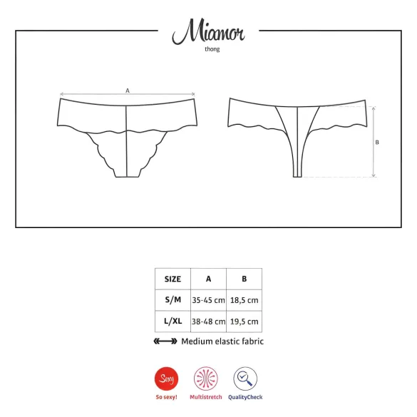 Obsessive - dámské krajkové tanga s kamínky - černé - L/XL