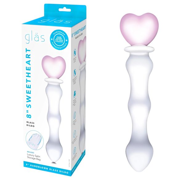 GLAS - průhledné skleněné dildo srdíčka