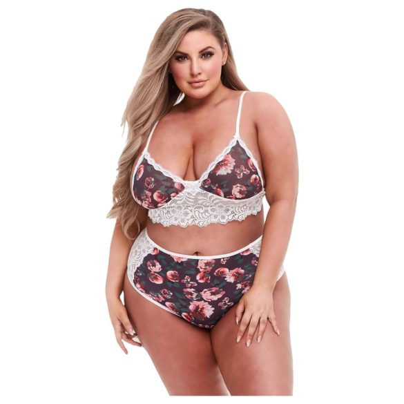 Květinová krajka - Plus Size podprsenka set