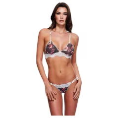   Baci - krajková podprsenka a kalhotky - květinový vzor - M/L