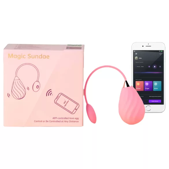 Magic Motion Sundae - vibrační vajíčko s aplikací - dobíjecí - růžové