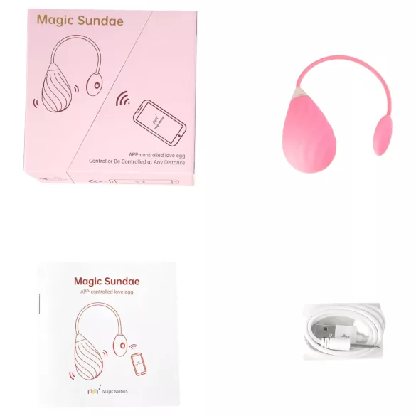 Magic Motion Sundae - vibrační vajíčko s aplikací - dobíjecí - růžové