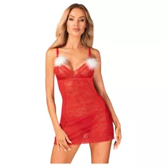 Obsessive Claussica - babydoll & tanga (červená)
