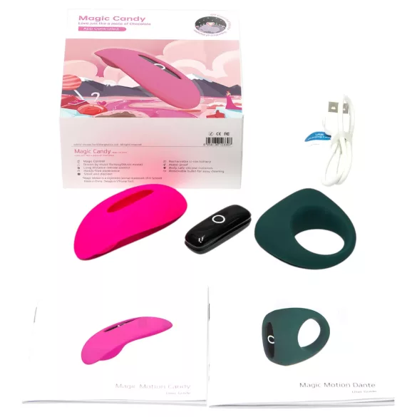 Magic Motion - vibrátor pro páry sada - růžovo-zelená