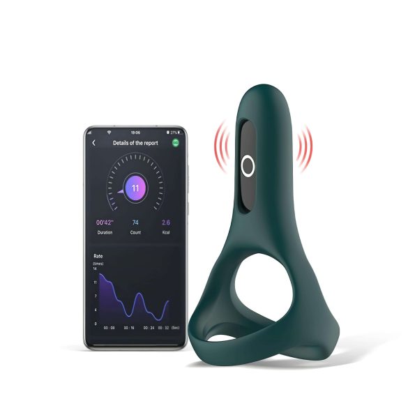 Magic Motion Rise - chytrý, akumulátorový vibrační kroužek na penis (zelený)