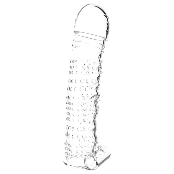 Lonely - vibrační návlek na penis s výstupky - transparentní