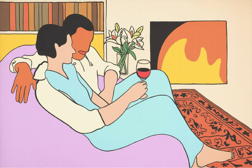 Pár sedí na pohovce a povídá si, přičemž se soustředí na emoční intimitu. | Sex Shop United Kingdom Desirel.co.uk