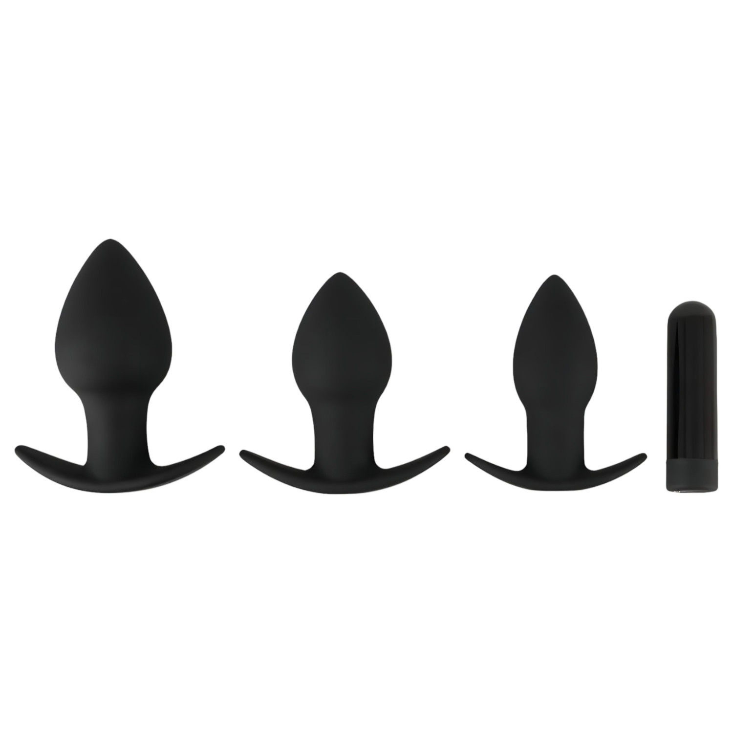 Black Velvets - anální vibrační sada - akumulátorová - 3 ks - černá
