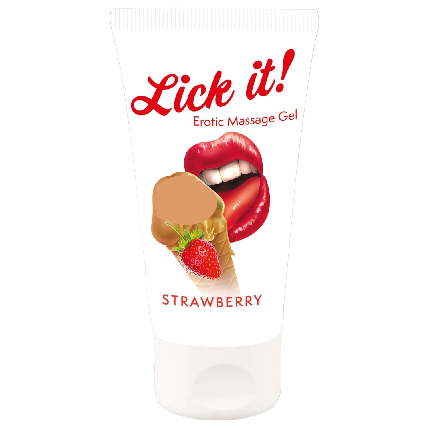 Lick it! - lubrikant a jedlý gel 2v1 - jahoda - 50 ml