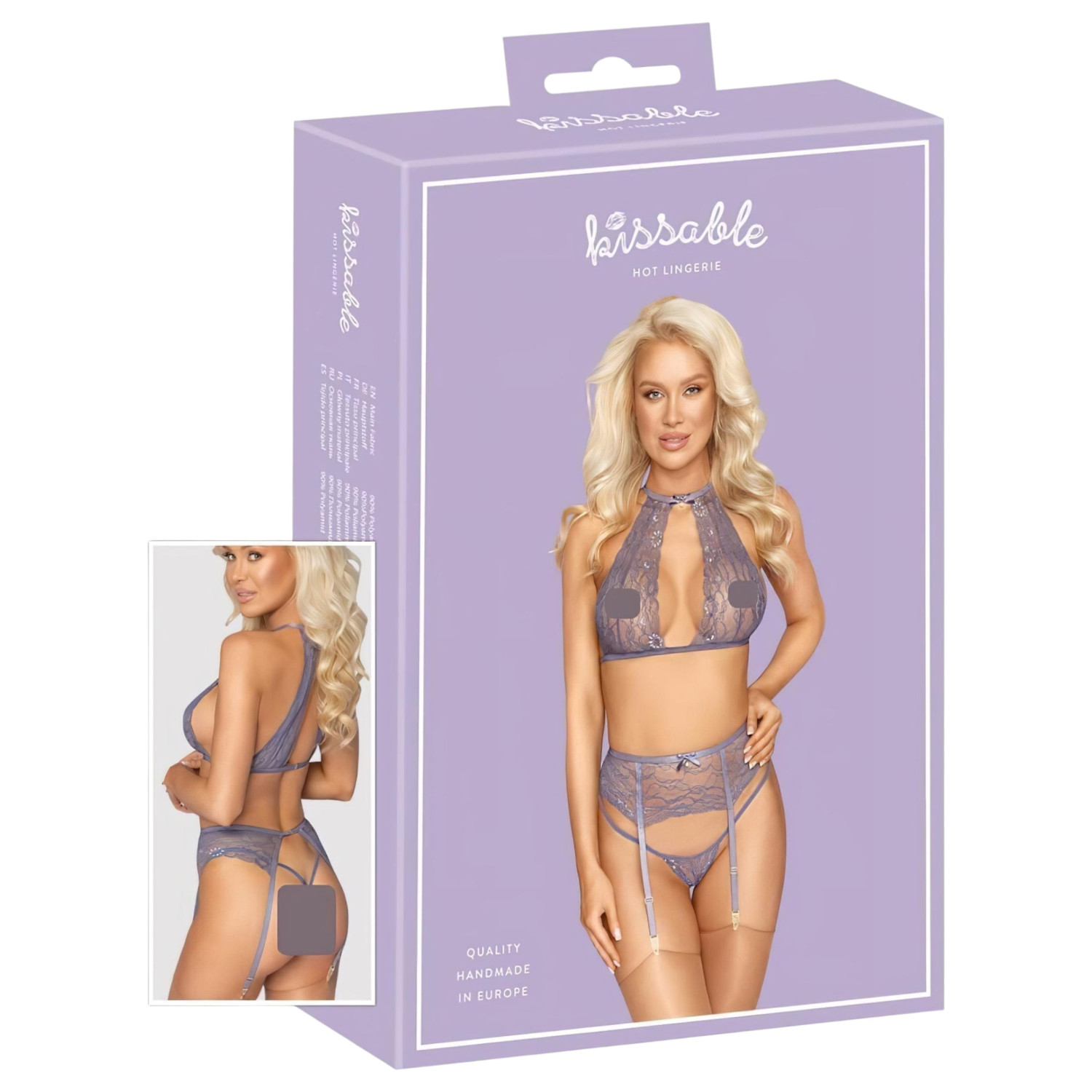 Kissable - krajková souprava spodního prádla (fialová) - L/XL