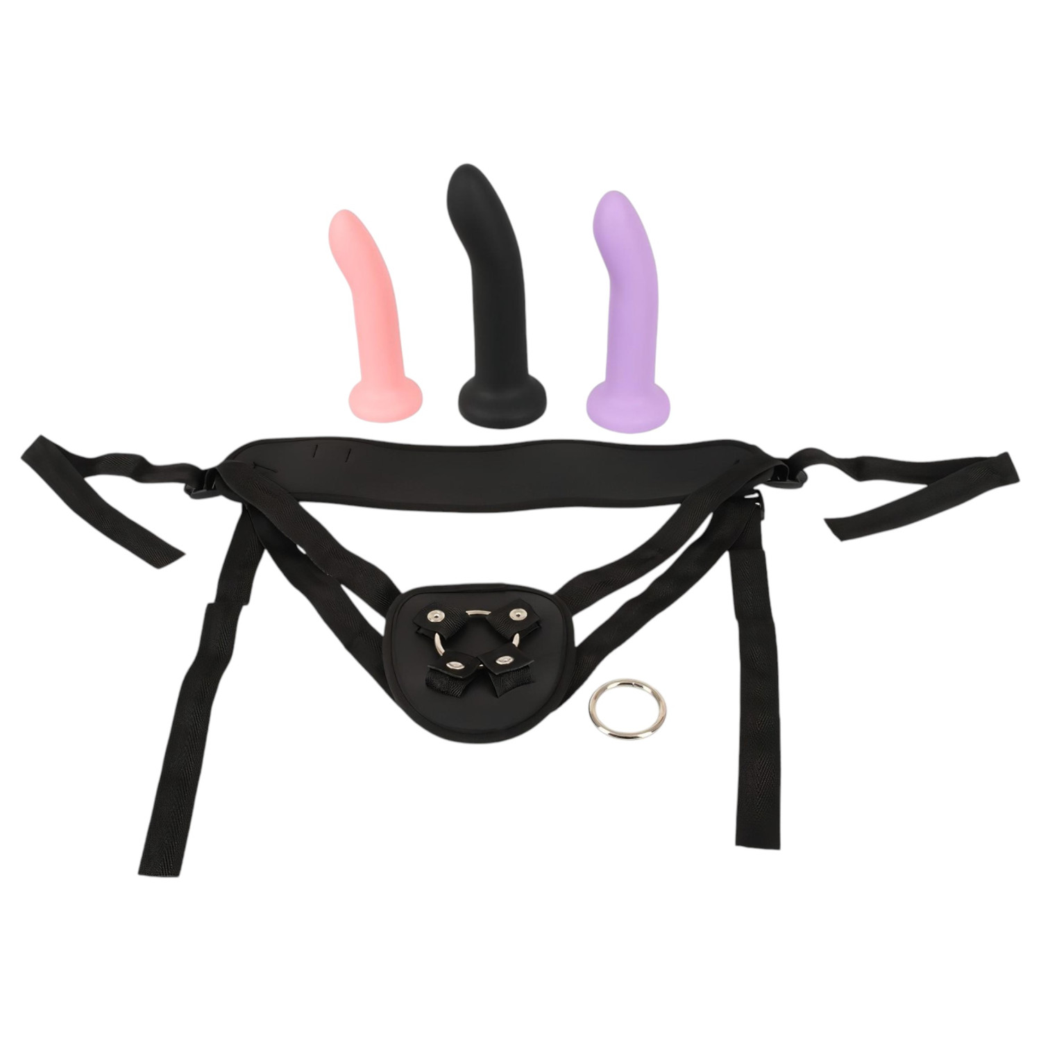 You2Toys - připínací dildo sada - černá